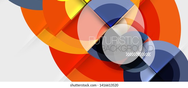 Geometric design abstract background - circles, modern business template