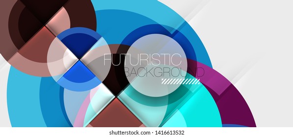 Fondo abstracto de diseño geométrico - círculos, plantilla de negocio moderna