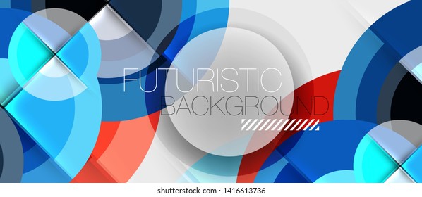 Geometric design abstract background - circles, vector