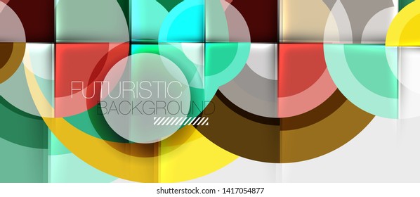 Geometric design abstract background - circles, modern business template