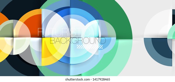 Geometric design abstract background - circles, modern business template