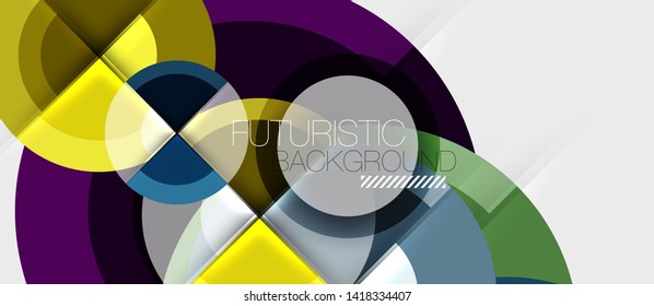 Geometric design abstract background - circles, vector