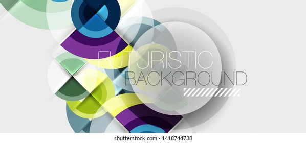 Fondo abstracto de diseño geométrico - círculos, plantilla de negocio moderna
