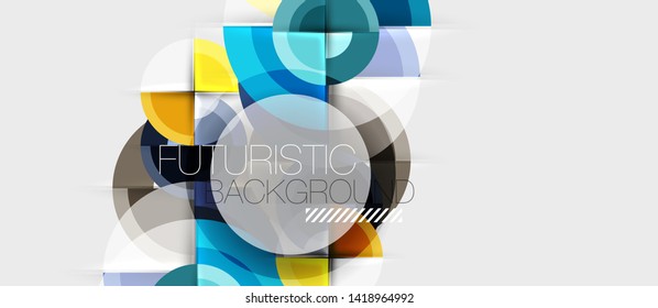 Fondo abstracto de diseño geométrico - círculos, plantilla de negocio moderna
