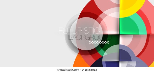 Fondo abstracto de diseño geométrico - círculos, vector