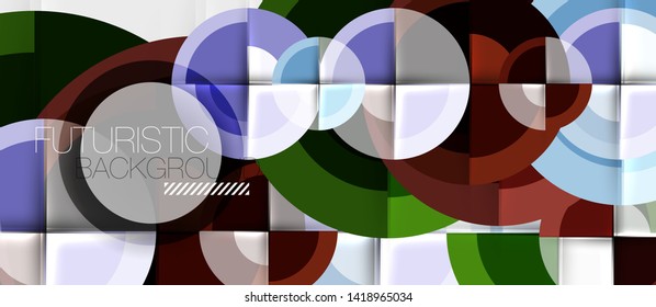 Geometric design abstract background - circles, modern business template