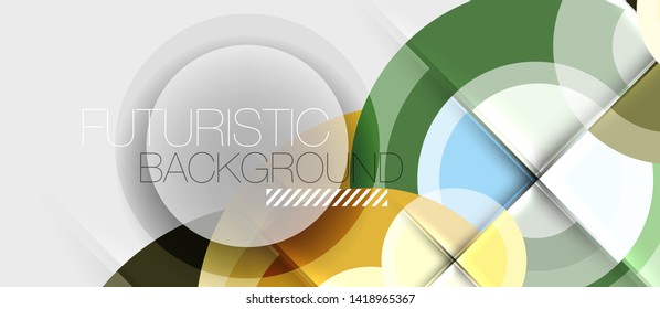 Fondo abstracto de diseño geométrico - círculos, plantilla de negocio moderna