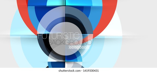 Geometric design abstract background - circles, vector