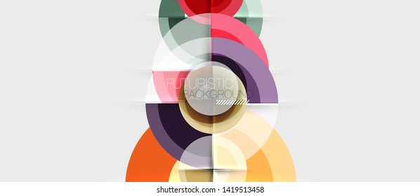 Geometric design abstract background - circles, vector