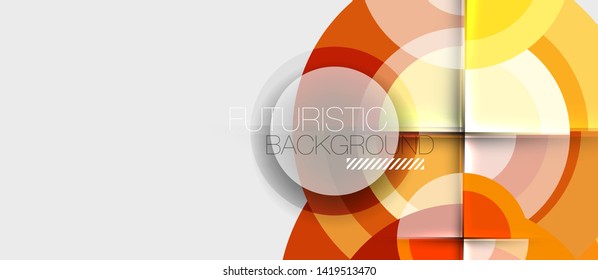 Geometric design abstract background - circles, vector