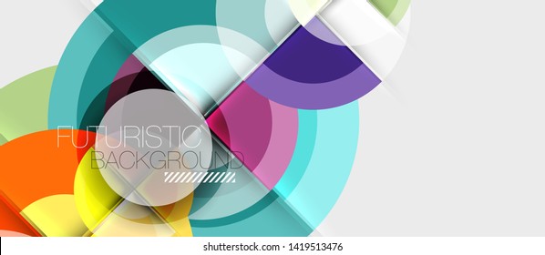 Geometric design abstract background - circles, vector