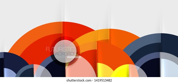 Geometric design abstract background - circles, modern business template