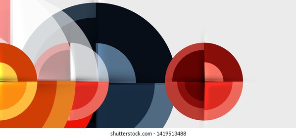 Geometric design abstract background - circles, modern business template