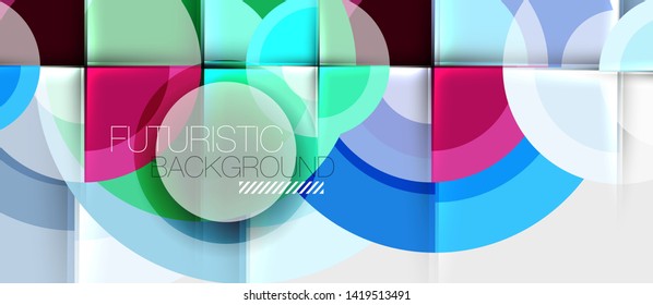 Fondo abstracto de diseño geométrico - círculos, plantilla de negocio moderna