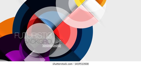 Fondo abstracto de diseño geométrico - círculos, vector