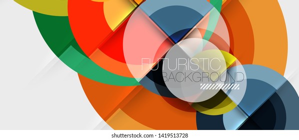 Geometric design abstract background - circles, modern business template
