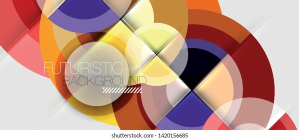 Geometric design abstract background - circles, modern business template