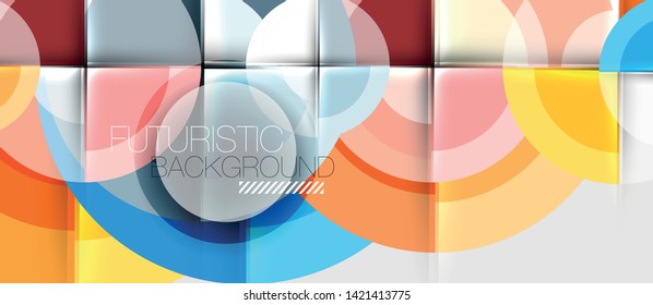 Geometric design abstract background - circles, modern business template