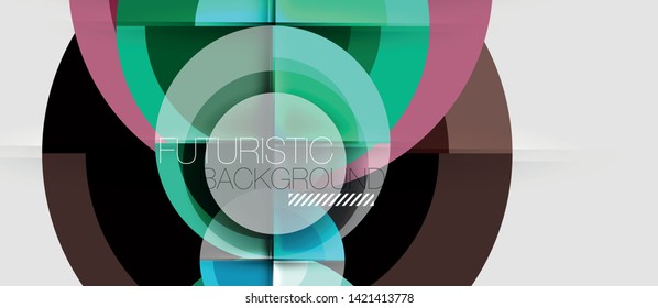 Fondo abstracto de diseño geométrico - círculos, plantilla de negocio moderna