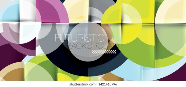 Plano de fundo abstrato de design geométrico - círculos, vetor