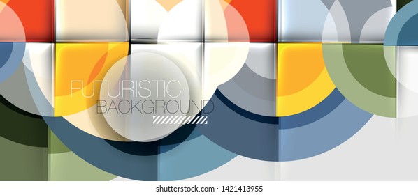 Abstrakter geometrischer Hintergrund - Kreise, Vektorgrafik