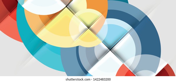 Geometric design abstract background - circles, modern business template