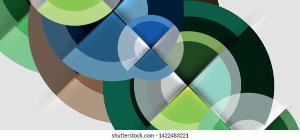 Geometric design abstract background - circles, modern business template