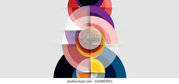 Geometric design abstract background - circles, vector