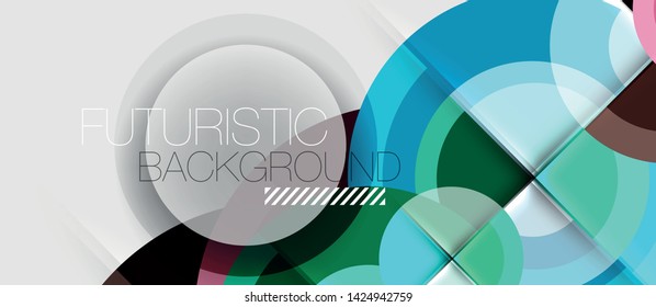 Geometric design abstract background - circles, modern business template