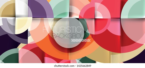 Geometric design abstract background - circles, vector