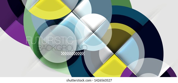 Geometric design abstract background - circles, vector