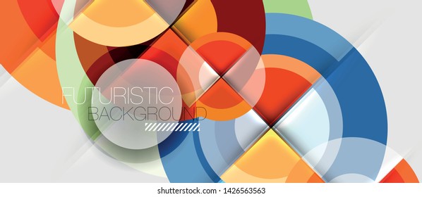 Geometric design abstract background - circles, vector