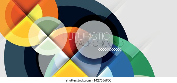 Geometric design abstract background - circles, modern business template