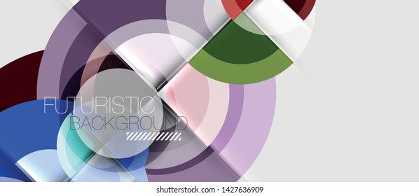 Geometric design abstract background - circles, modern business template