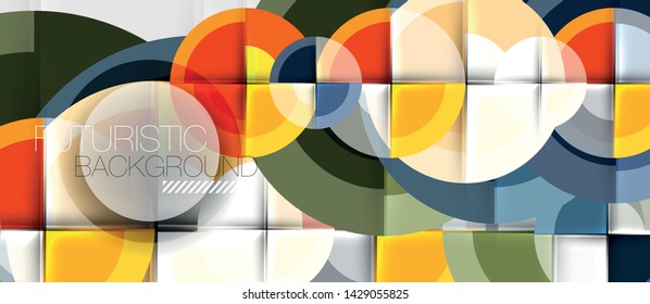 Geometric design abstract background - circles, vector