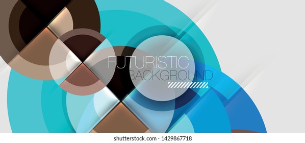 Geometric design abstract background - circles, modern business template