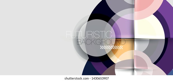 Geometric design abstract background - circles, vector