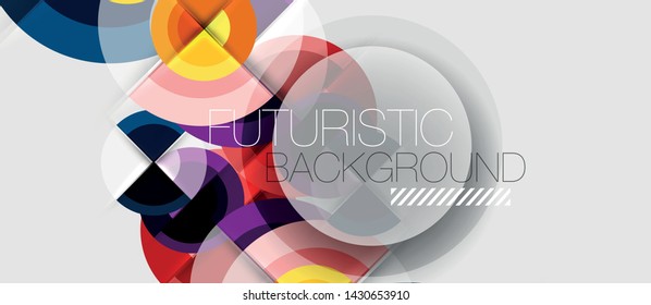 Fondo abstracto de diseño geométrico - círculos, vector