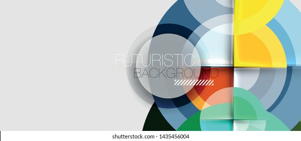 Geometric design abstract background - circles, vector