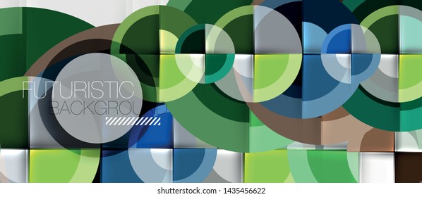 Geometric design abstract background - circles, modern business template