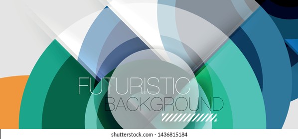 Geometric design abstract background - circles, vector