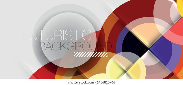 Geometric design abstract background - circles, modern business template