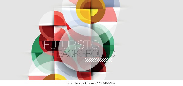 Geometric design abstract background - circles, vector