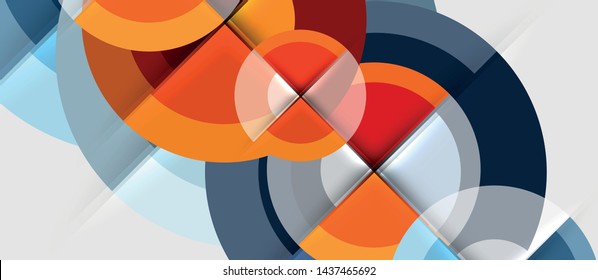 Fondo abstracto de diseño geométrico - círculos, vector