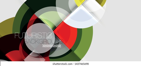 Geometric design abstract background - circles, vector