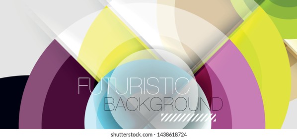 Geometric design abstract background - circles, vector