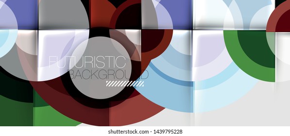 Fondo abstracto de diseño geométrico - círculos, plantilla de negocio moderna