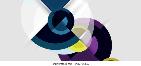 Geometric design abstract background - circles, vector
