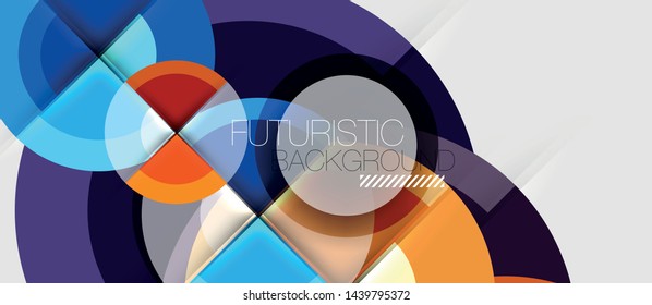 Geometric design abstract background - circles, vector