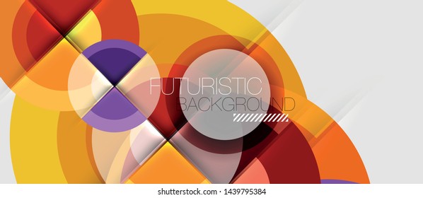 Geometric design abstract background - circles, vector